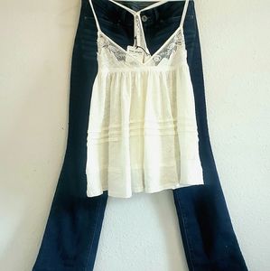 COMBO! Free People Linen and Lace Cami with Luckys